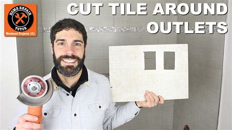 cutting electrical box in tile|cutting tile wall for outlet.